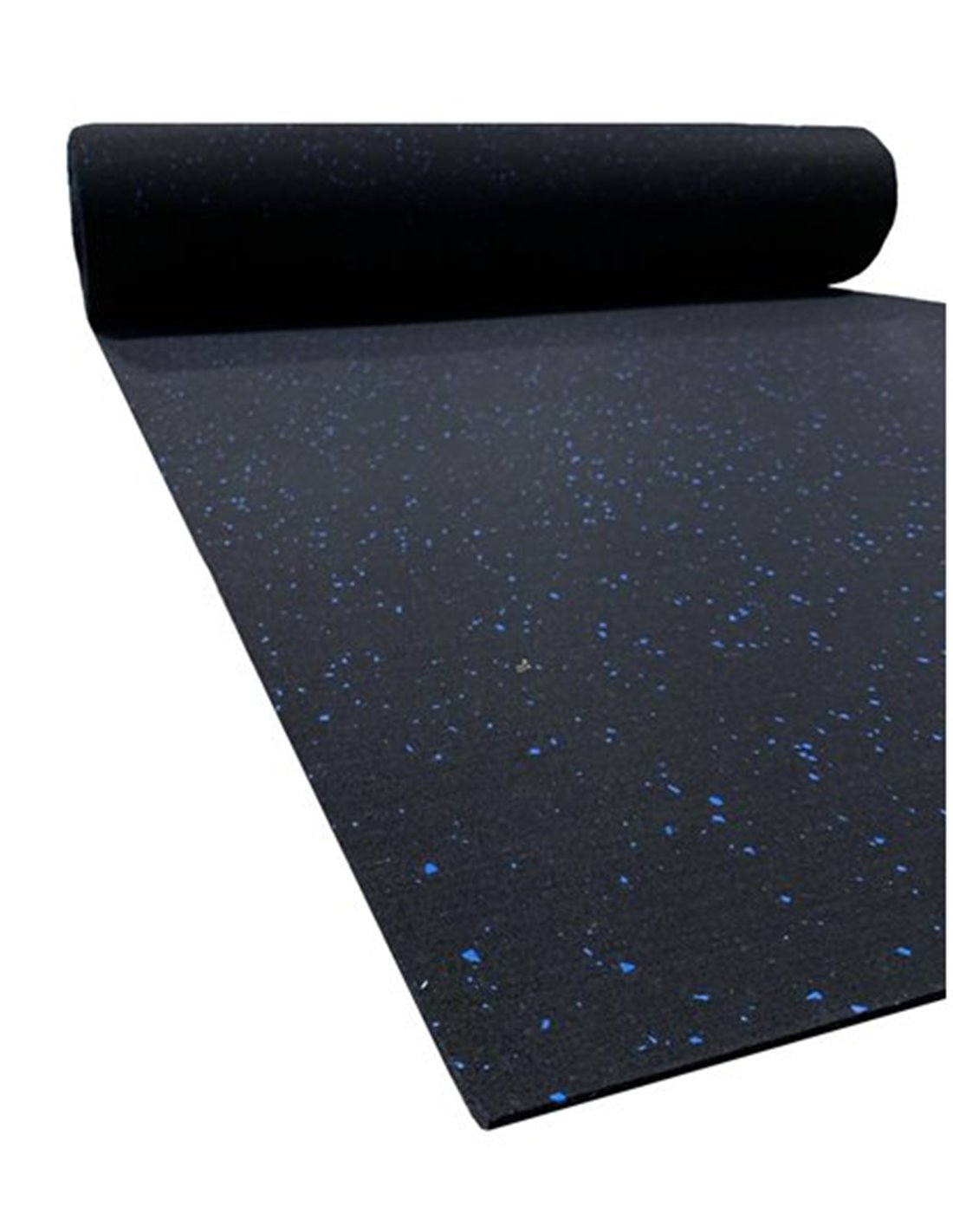 La foto del suelo de goma azul del gimnasio con la sombra de un